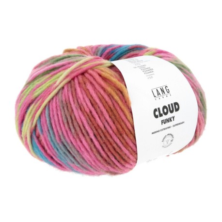 Lang Yarns Cloud Funky - Rosa/Blau/HellGrün/Fuchsia 0027