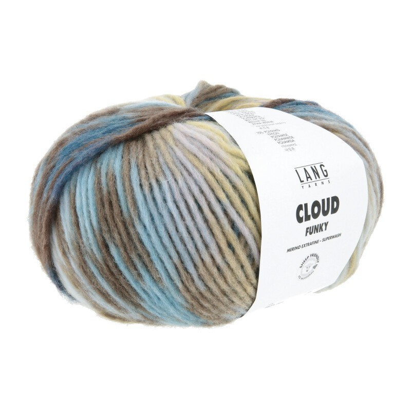 Lang Yarns Cloud Funky - Pflaume/Grau/Marine/Messing 0028
