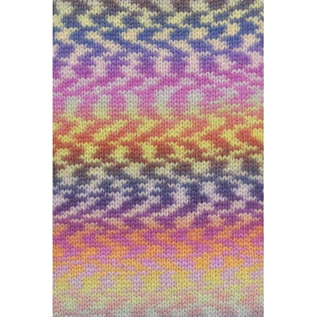 Lang Yarns Cloud Funky - Melone/Marine/Gelb/Mauve 0023 Detail
