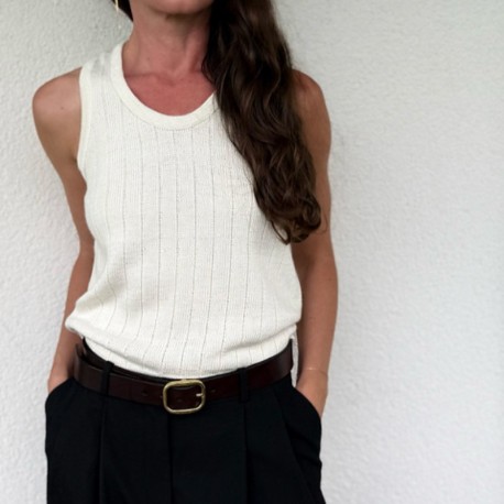 Ohwhata Knit Pinstripe Tank Top Wollpaket