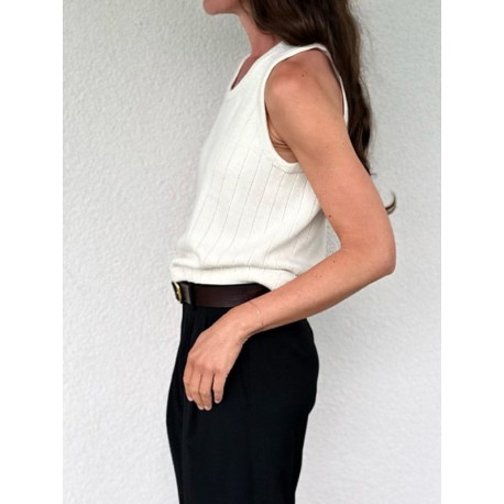 Ohwhata Knit Pinstripe Tank Top Wollpaket