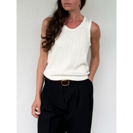 Ohwhata Knit Pinstripe Tank Top Wollpaket