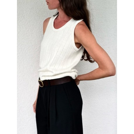 Ohwhata Knit Pinstripe Tank Top Wollpaket
