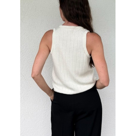 Ohwhata Knit Pinstripe Tank Top Wollpaket