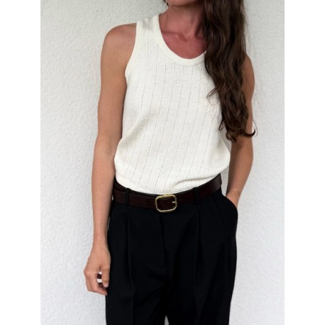 Ohwhata Knit Pinstripe Tank Top Wollpaket