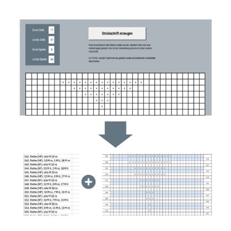 Shadow Knitting Generator - Tool zum Zeichnen eigener Motive beim Schattenstricken