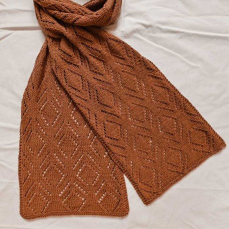 Beginners Lace Scarf Rust Knitwear Strickset