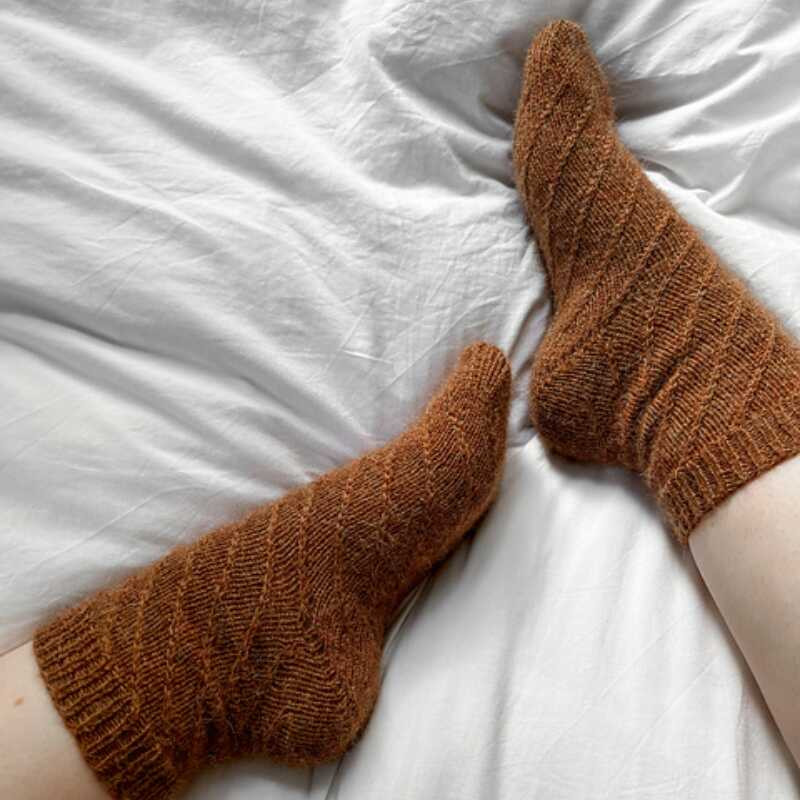Rust Knitwear Lines Socks Strickset