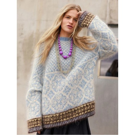 Sandnes 2609 2 Rose Damen Pullover Strickset