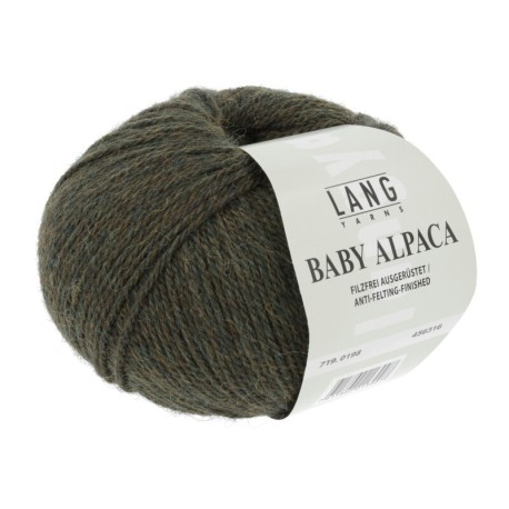 Lang Yarns Baby Alpaca Dunkelolive Mélange 0198